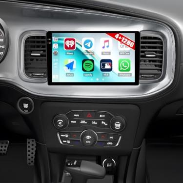 Imagem de [4 + 128 GB] Rádio estéreo para carro Android 15 para Dodge Charger 2015-2021 com carro sem fio CarPlay Android Auto, tela de rádio veicular de 22.9 cm com Bluetooth GPS WiFi FM/RDS DSP EQ SWC câmera