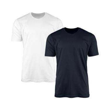 Imagem de Kit 2 Camisetas AMGK Masculina Lisa Básica 100% Algodão, Masculino, M,