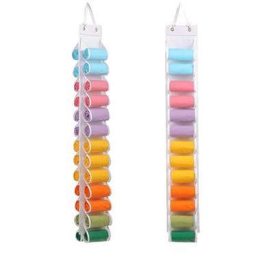 Imagem de Bolsa de armazenamento para legging – pode conter 26 leggings, camisas ou jeans – organizador de roupas dobrável, suporte de rolo portátil para armário (branco)