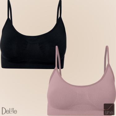 Imagem de Kit Com 2 Tops Nadador She Lingerie Feminino Sem Bojo Ajustável-Feminino