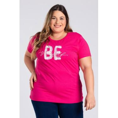 Imagem de T-shirt Feminina Plus Size Algodão c/ Estampa "BE yourself" - Serena, 