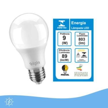 Imagem de Lâmpada Bulbo Led 9w A60 Bivolt Branca Frio 6500k - Elgin