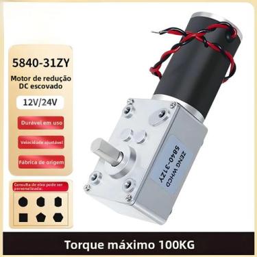 Imagem de Motor DC De Engrenagem Helicoidal Reversível De Alto Torque 12V 24V 10