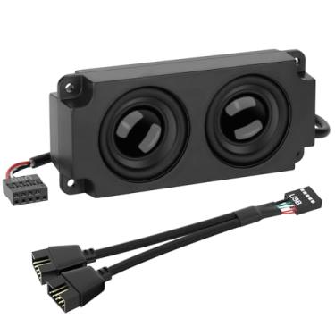 Imagem de Aukuoy Alto-falante para placa-mãe Alto-falante interno de áudio para PC com cabo divisor USB 2.0, alto-falante estéreo com placa de som integrada, Plug & Play