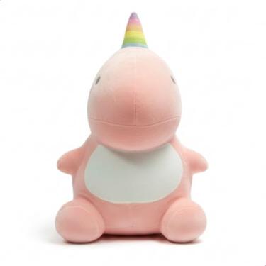 Imagem de Pelúcia Dinossauro Unicórnio 35cm Antialérgica Lavável com Zíper (ROSA)