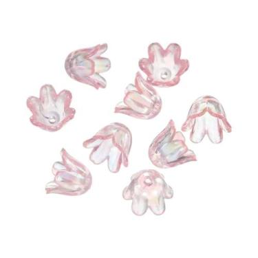 Imagem de Tampas De Pérolas Acrílicas Coloridas Em Forma De Flor De Lírio, 50 a 