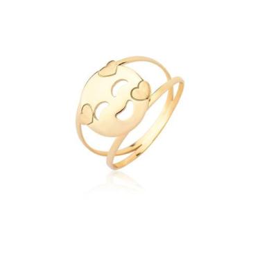 Imagem de Anel Emoji Corações Vazado Aro Duplo Do Amor Ouro 18k - MAEHLER Arte E