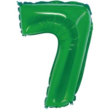 Imagem de BALAO METALIZADO C/CANUDO 16" VERDE NUMERO 7