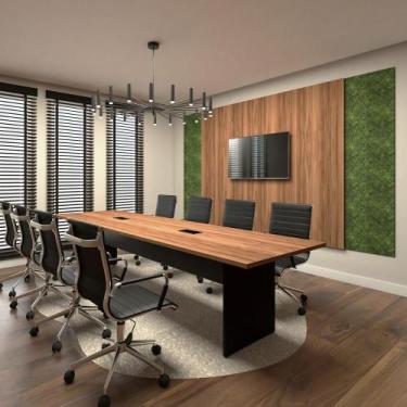 Imagem de Conjunto Sala de Reunião Mesa 3,20m Painel para TV NG F5 - F5 Office, 