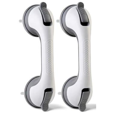 Imagem de Pacote com 2 barras de apoio para alça de chuveiro, produtos de assistência a idosos, segurança de barra removível para idosos, alças de ventosa para banheiras e chuveiros/banheiro/paredes, corrimãos