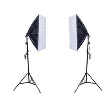 Imagem de Kit Duplo Softbox 50x70 + Tripé 2m Estúdio Fotografia Iluminação Bivol