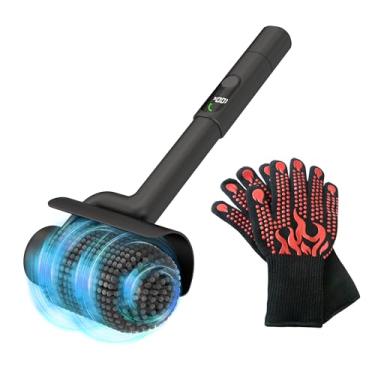 Imagem de Escova de grelha elétrica, escova de grelha para cerdas de aço inoxidável ao ar livre, cabeça de escova de churrasco removível 304, limpador de grelha elétrica