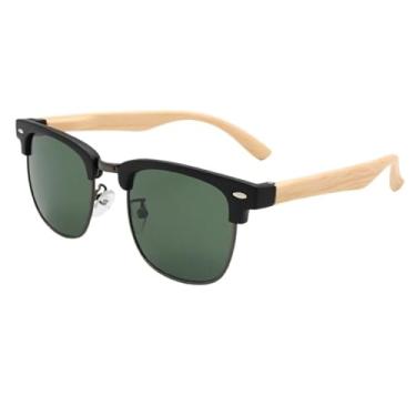 Imagem de Óculos de Sol Premium Club Clássico Retrô Oldstyle Vintage Steampunk Hastes de Madeira UV400 Unissex Masculino Feminino - Modelo Lyon - Cacife Brand (Preto G15)
