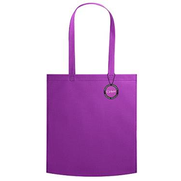 Imagem de Kit 20x Sacola Ecobag em TNT Premium Termo Selado 38x41cm Aid TopGet (Roxo)