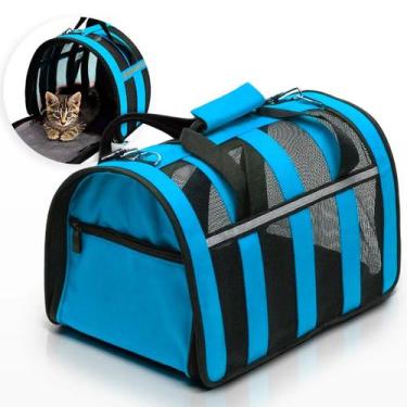 Imagem de Bolsa Transporte Pet Gato Cachorro Cao Animais Estimaçao Faixa Refleti