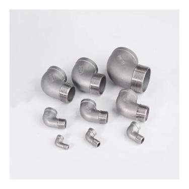 Imagem de 1/20.3 cm 1/10.2 cm 3/20.3 cm 1/5.1 cm 3/10.2 cm 2.5 cm 1-1/10.2 cm 1-1/5.1 cm 5.1 cm fêmea para macho 90 graus cotovelo 304 aço inoxidável encaixe de tubulação água gás óleo (SS304, 5 cm)