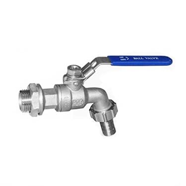 Imagem de Válvula de esfera de aço inoxidável - Anteparo sem solda de 1/2 polegada Bibcock para construir chaleira de fermentação caseira/Mash Tun