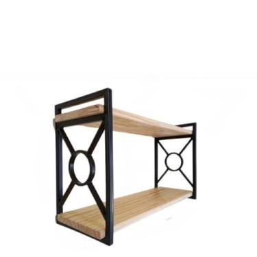 Imagem de Prateleira de Parede Decorativa Estilo Industrial Antiferrugem com Madeira – Prateleira para Sala e Quarto com Kit de Instalação(20x80 Preto)
