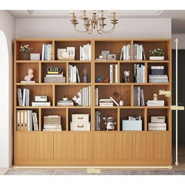 Imagem de Estante de leitura combinada de madeira maciça, estante inclinada para parede, prateleira divisória de entrada para armário de vinho (cor: Cor nogueira 100 x 24 x 180 cm) (Cor de Carvalho 160 x 24 x