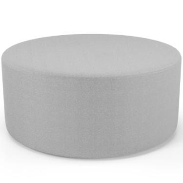 Imagem de Puff Redondo Orgânico para Living 90cm Lola W01 Bouclê Cinza - Lyam Decor
