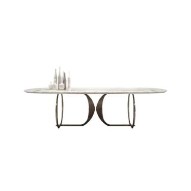 Imagem de Mesa de jantar nórdica mesa de jantar de mármore mesa de jantar moderna simples retangular mesa de jantar pequeno apartamento escritório mesa de cozinha moderna