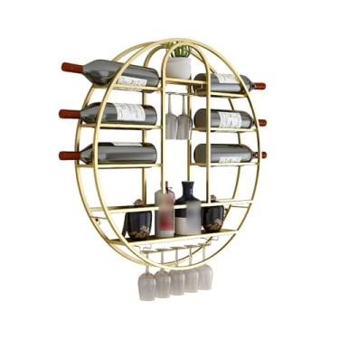 Imagem de Rack de vinho LED montado na parede rack de vinho prateleira de bar suporte de garrafa de vinho prateleira de exibição de garrafa de licor suporta rack de exibição de armazenamento de vinho para bar