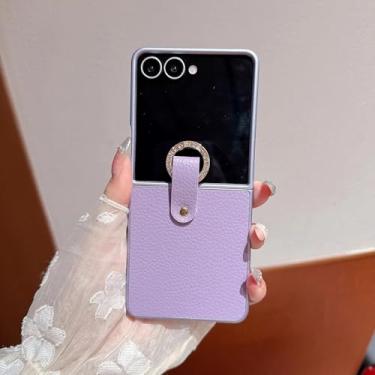 Imagem de Capa fosca com anel para Samsung Z Flip 7 6 5 4 3 Z Flip 7fe (para Galaxy Z Flip 6/Roxo)