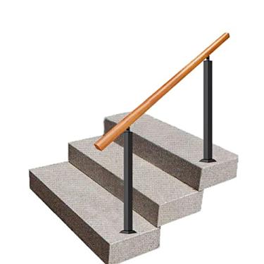 Imagem de DKXCOSQ Corrimão de madeira ao ar livre para degraus externos, trilho de mão de segurança para loft, vila, corredor, jardim, postes de ferro forjado, corrimão de escada com piquete para escadas