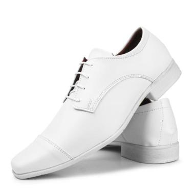 Imagem de Sapato social branco de amarrar masculino - Pizzolev, Branco 900, 40
