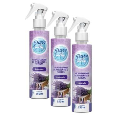 Imagem de Kit 3 Aromatizador De Ambientes E Tecidos Puro Ar Lavanda 250ml