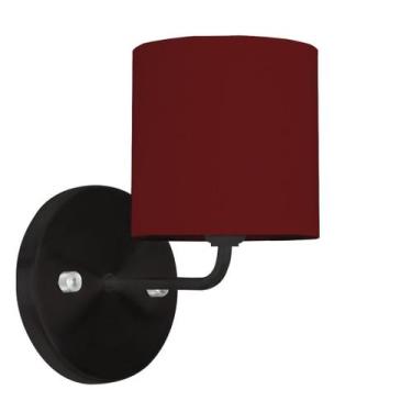 Imagem de Arandela Preta De Cupula Cilíndrica Vermelha - MARRYLUZ