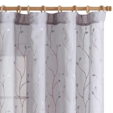 Imagem de Cortinas transparentes, cinza, 160x160cm, quarto, sala de estar - jinc