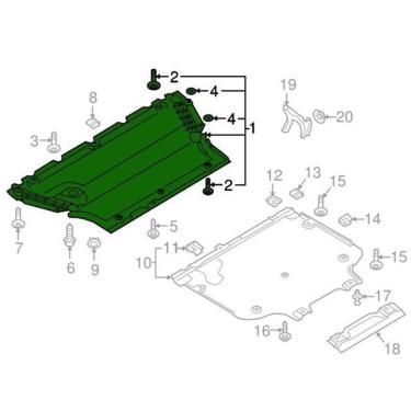 Imagem de Protetor Do Carter Motor Audi A4 B9 2.0 Gasolina 2016 À 2022