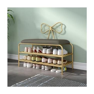 Imagem de Banco de armazenamento de sapatos com almofada, sapateira de 2 níveis, banco de sapato de 2 níveis, design moderno, armazenamento de sapatos, corredor, armário de sapatos, organizador de sapatos fino