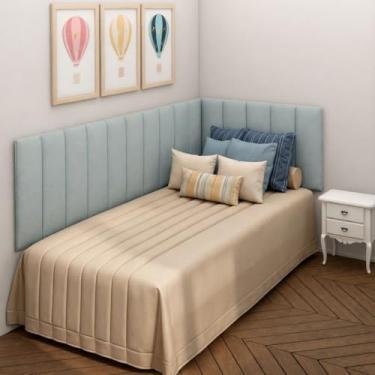 Imagem de Kit 15 Cabeceira Modular Estofada em L 45x20cm para Cama Box Casal Queen King Luxo(18,CINZA CLARO)