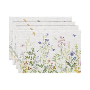 Imagem de Jogo De Sousplats Florais Com Folhas (Conjunto De 4, 6 Ou 8) Para Mesa