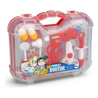 Imagem de Brinquedo infantil Maleta Mini Doutor Grande 12 Itens Menino e Menina 