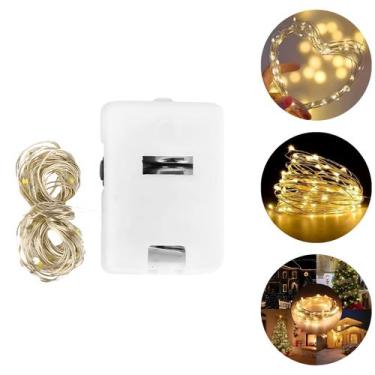 Imagem de Fio De Fada 30 LEDs Luz a Bateria 3 Funções Amarelo - Hxt