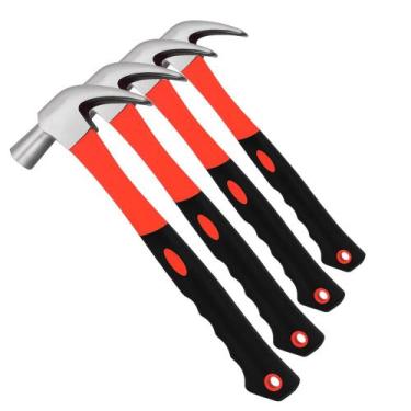 Imagem de Kit Com 4 Martelos Manual Tipo Unha Profissional 340g e 27cm Cabo De F