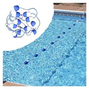 Imagem de Linha leve de corda de boia de piscina de 15 metros – Divisor de segurança portátil para piscinas, ideal para extremidades rasas e profundas, uso interno/externo, cordão flutuante para natação segura