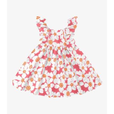 Imagem de Vestido Feminino Popeline Rovi Kids Rosa, 4, Rosa