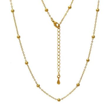 Imagem de Colar Gargantilha com Bolinhas Folheado em Ouro 18K SoftJoias 