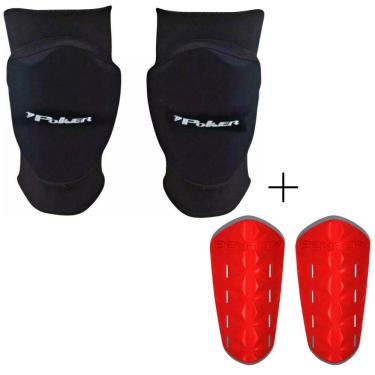 Imagem de Kit 01 Caneleira Penalty Matis Juvenil+01 Joelheira Poker Pro Indoor Júnior