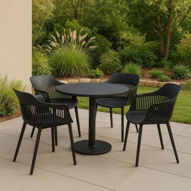 Imagem de Kit 4 Cadeiras de Jantar Estofada Marcela Montreal 140PP Preto - Brasi