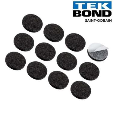 Imagem de Kit 12 Feltro Protetor Adesivo Pé Sofá Cadeira Mesa Tekbond Preto, Pre