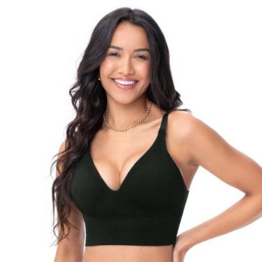 Imagem de Top Cropped V Rib com Bojo sem Costura Preto - Zee Rucci, G