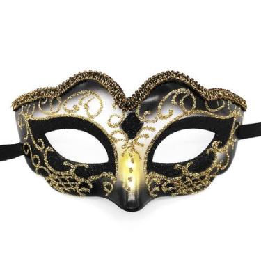 Imagem de Máscara de cosplay para festa, capa de meia face de plástico para Hall