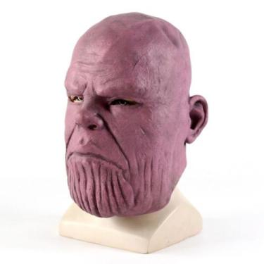 Imagem de Capacete de látex com máscara de Halloween Cosplay Thanos para adultos