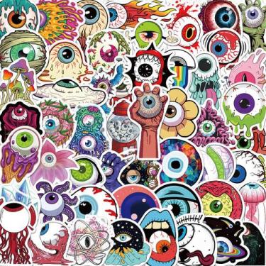 Imagem de Adesivos Horror Cartoon Eyeball Anime 52 unidades de PVC impermeável -