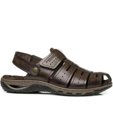 Imagem de Sandália Pegada Masculino em Couro Cravo 131676-02-Masculino